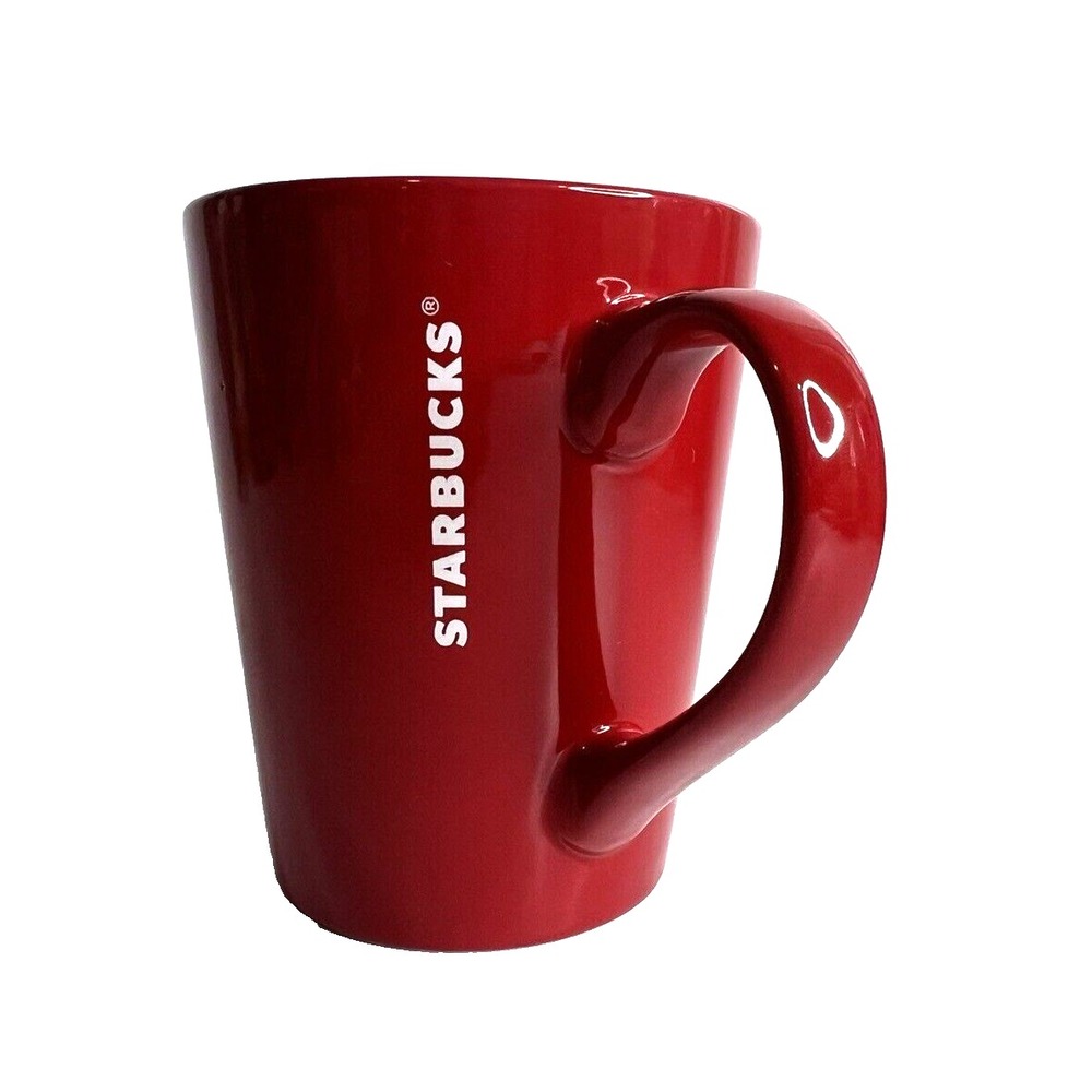 Starbucks Solid Red With White 13 oz Collectible Coffee Tea Cup Mug 2016